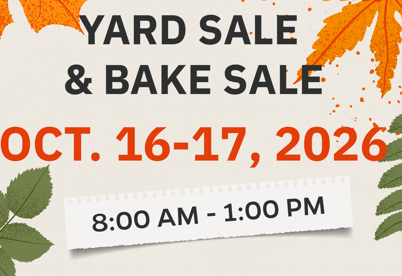 Fall Tag Sale